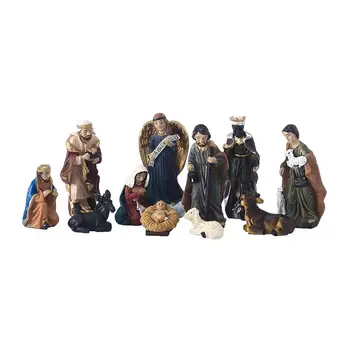 Коледен Комплект от 11 Настолни Сцени, Фигури на Определени Колекционерски Декор