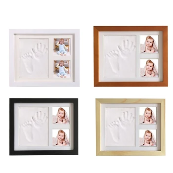 Новороденото Отпечатък на Ръцете си Отпечатък от Крака на Дървената Рамка За Снимки, Фото Декорации Подарък За рождения Ден на Детето Спомен горещ